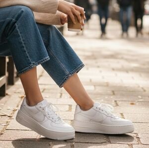 Nike Air Force 1 PLT.AF.ORM "Triple White" - Women's Size 8.5